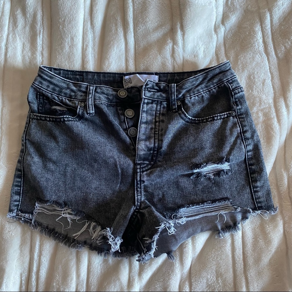 High Waisted Distressed Shorts